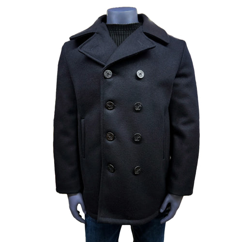 Authentic Navy Pea Coat – 32 oz Melton Wool, Made in USA