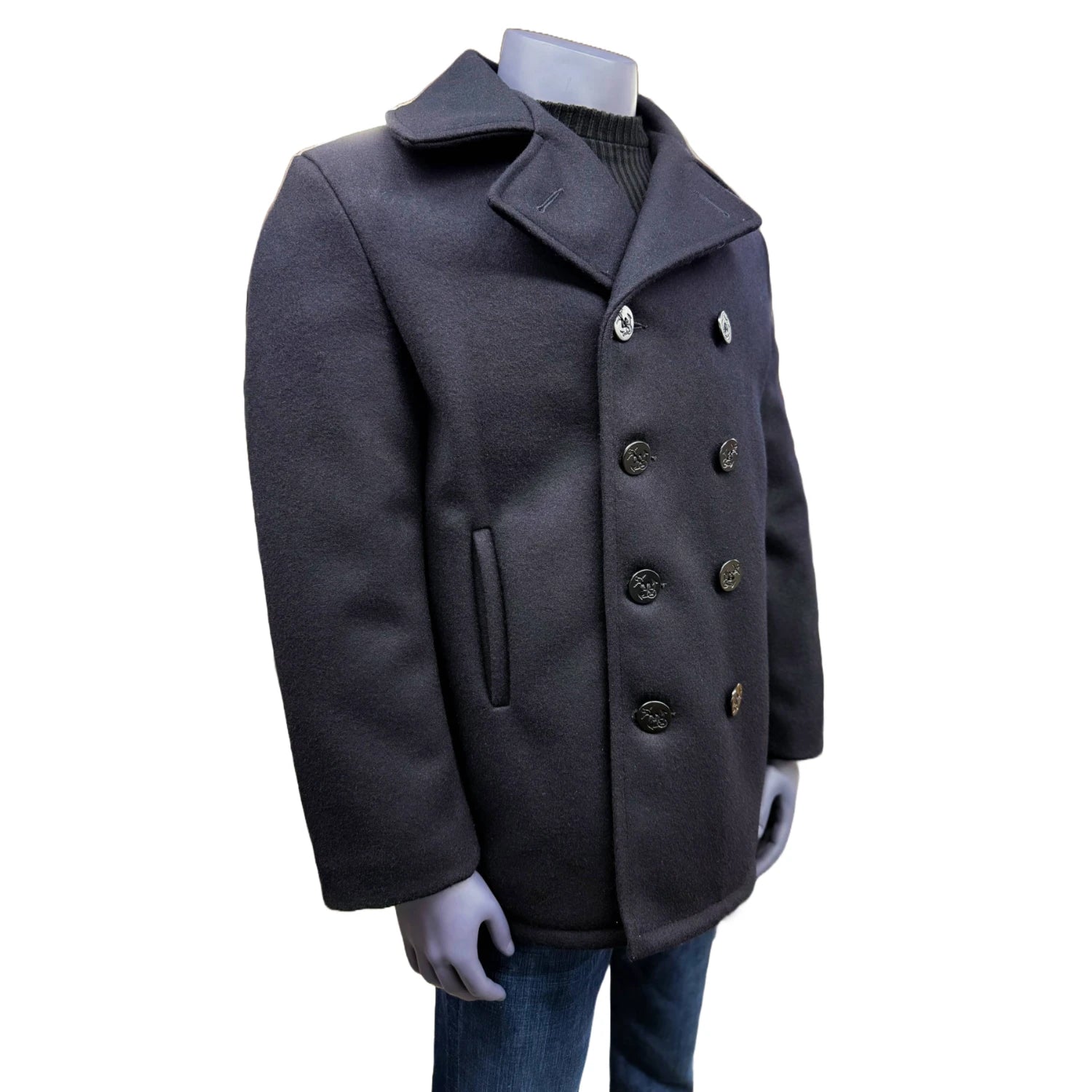 Authentic Pea Coat - Navy - Classic 32 Oz. Melton Wool – Army Navy ...