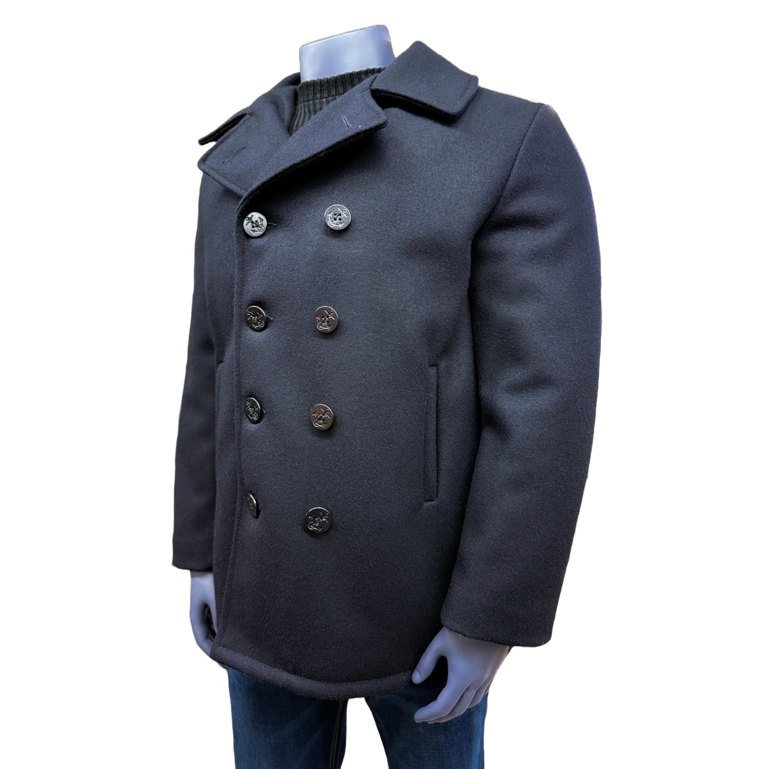 Authentic Pea Coat - Navy - Classic 32 Oz. Melton Wool – Army Navy ...