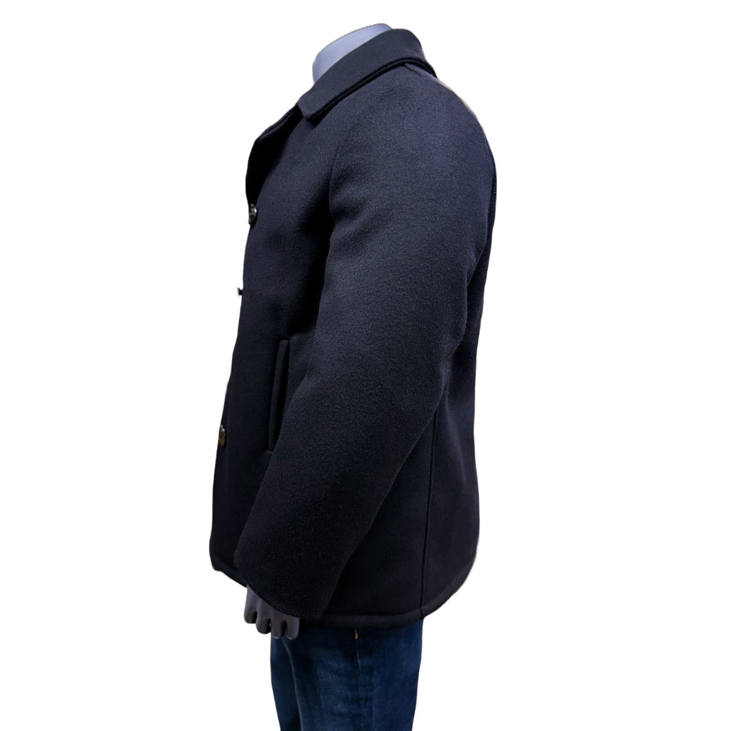 Authentic Navy Pea Coat – 32 oz Melton Wool, Made in USA