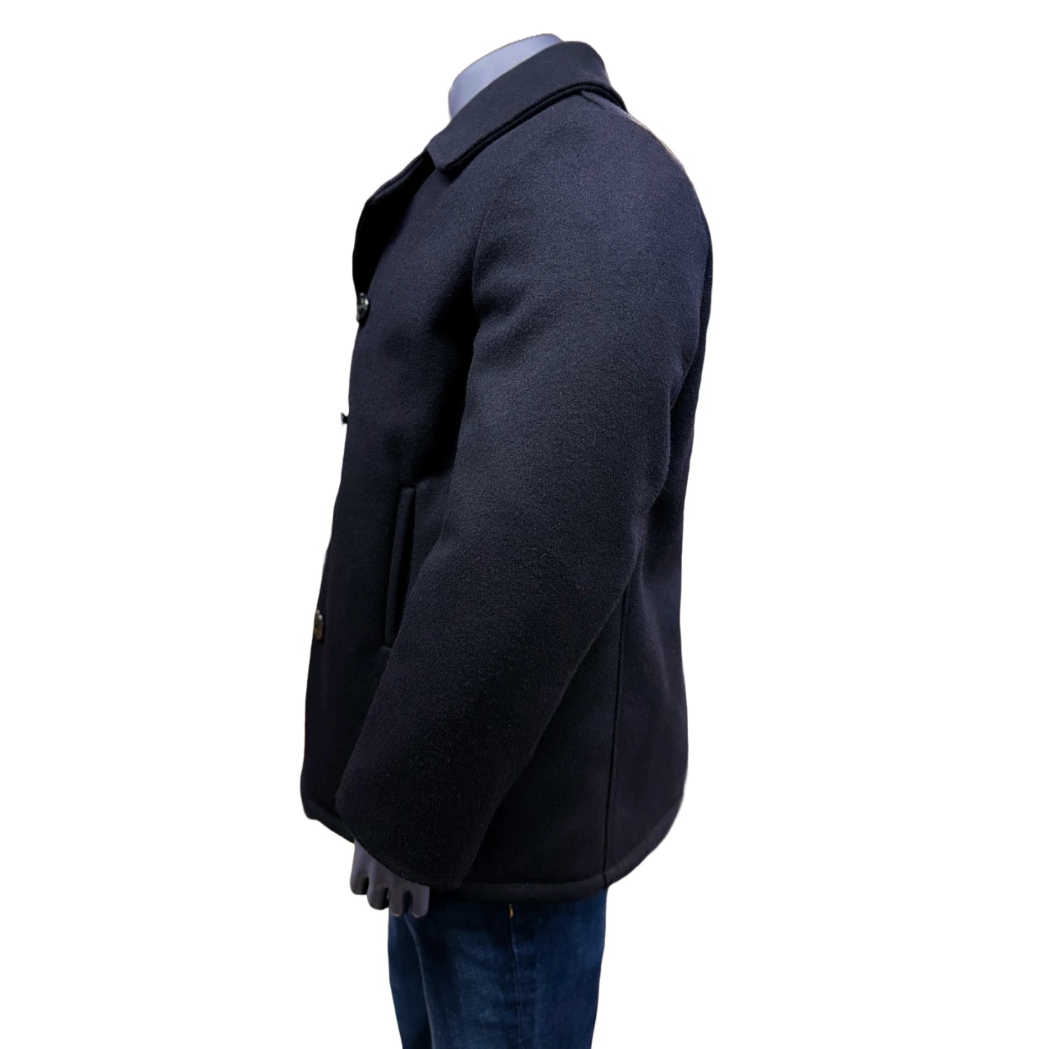 Authentic Navy Pea Coat – 32 oz Melton Wool, Made in USA