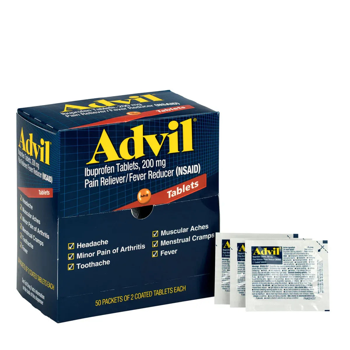 Advil Ibuprofen Medication Tablets - 200mg 2 Tablet Packs - 50ct