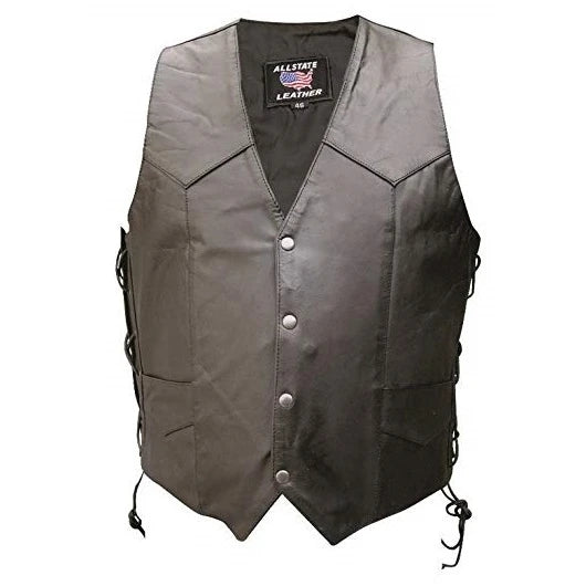 Premium Buffalo Leather Single Panel Vest with Gun Pockets