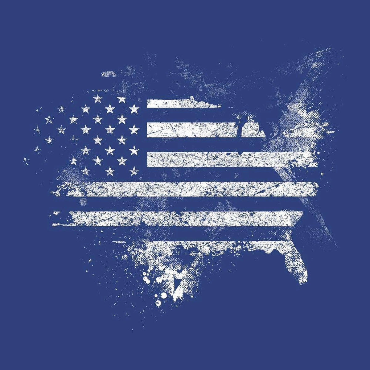 Grunt Style American Acid T-Shirt: Royal Blue Patriotic Graphic