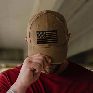 Grunt Style | Embroidered American Flag Hat - Coyote