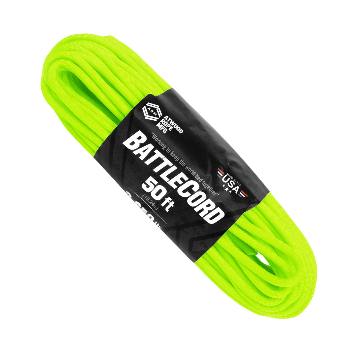 Atwood Rope 5.6 mm BattleCord, 50 ft - Neon Green