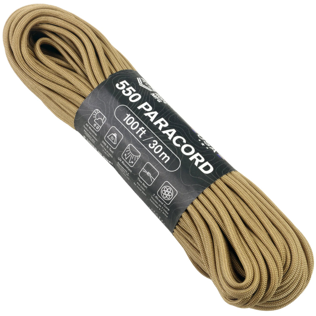Atwood Rope 550 7-Strand Paracord, Tan, 1,000 ft