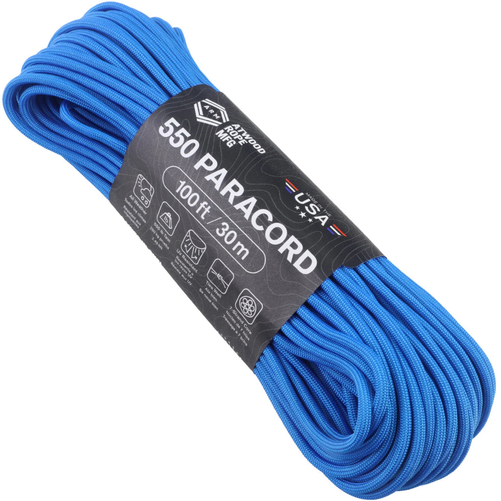 Atwood Rope 550 Paracord - Blue, 100 ft
