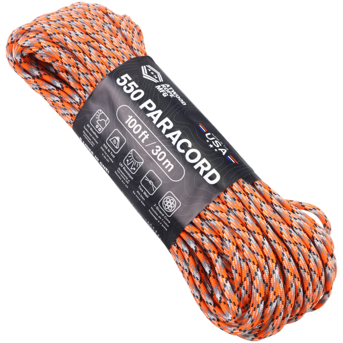 Atwood Rope 550 Paracord - Corrosion, 100-Foot Hank