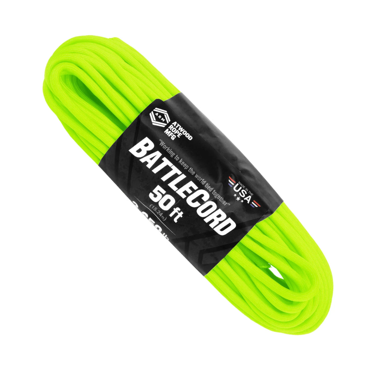 Atwood Rope BattleCord 5.6 mm - Neon Green, 50 ft
