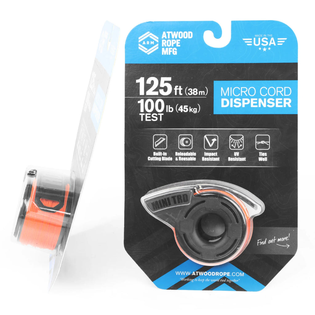 Atwood Rope MINI TRD Micro Cord Dispenser - Neon Orange, 125 ft — Image 2