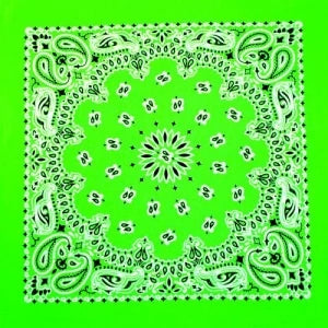 Neon Green Paisley Bandana