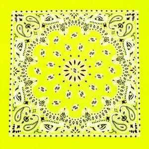 Neon Yellow Paisley Bandana