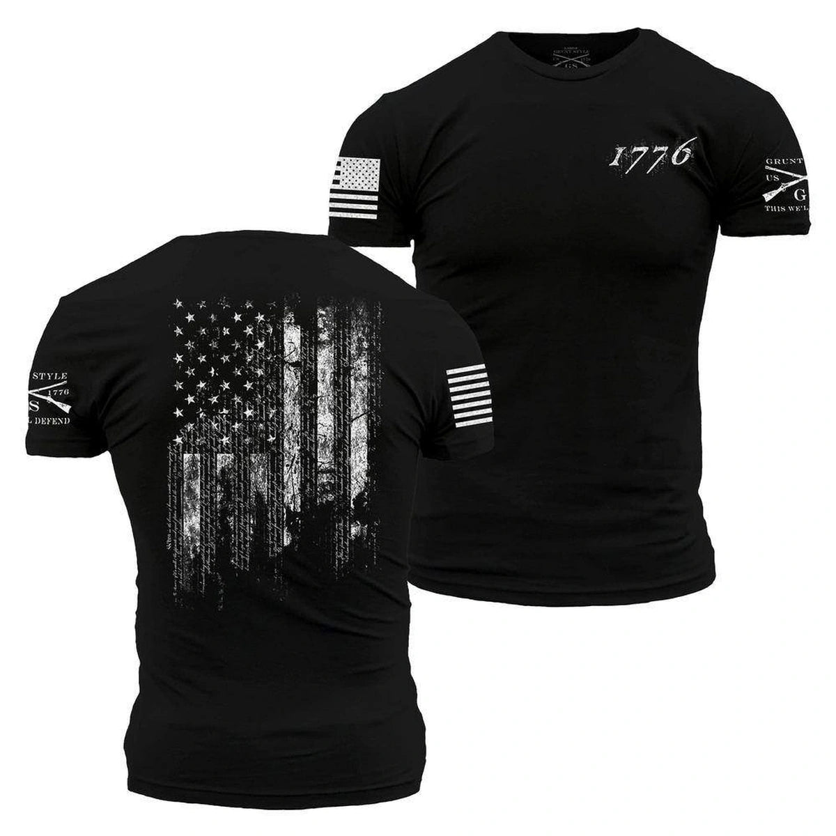 Grunt Style 1776 Flag T-Shirt: Classic Patriot Graphic, Everyday Comfort