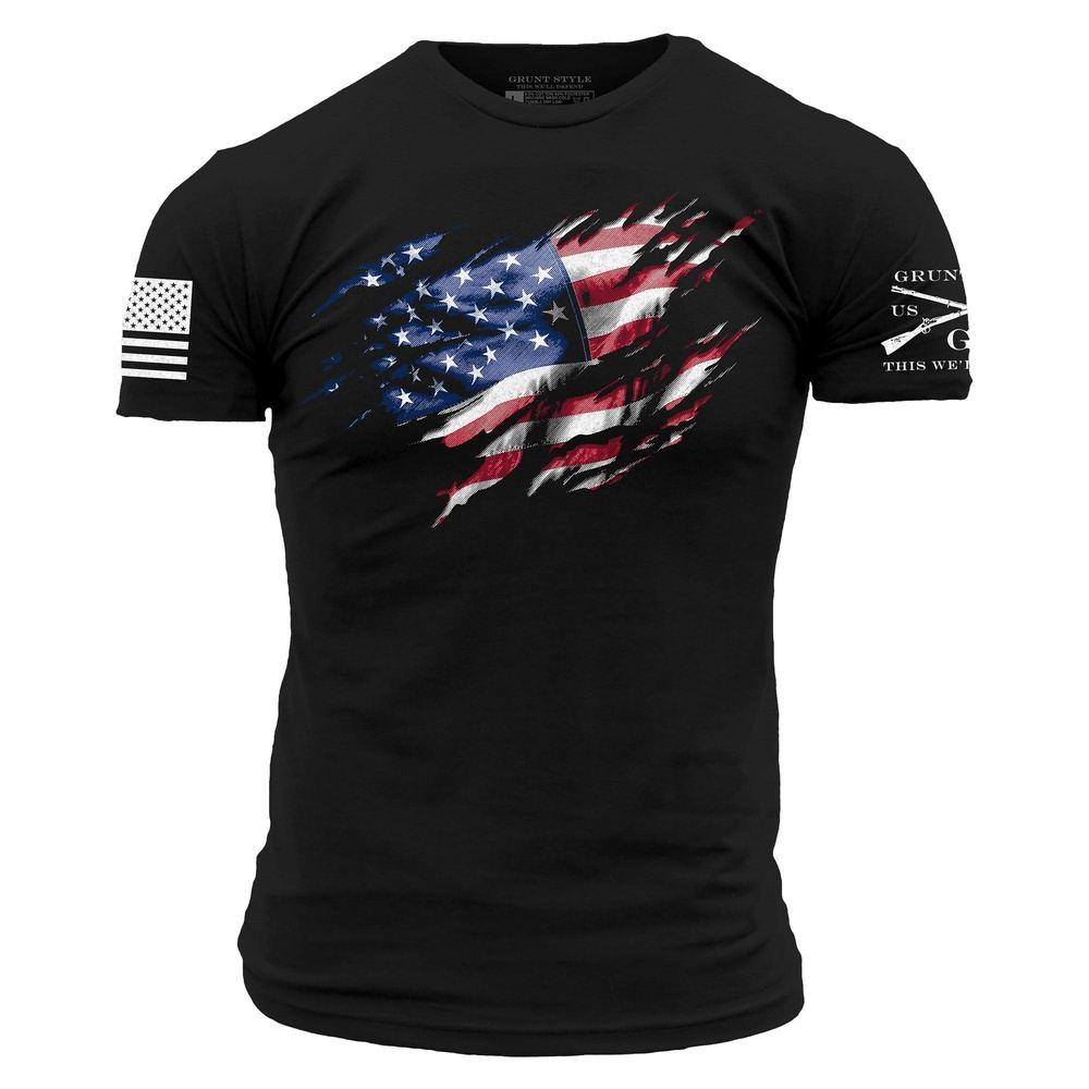 Grunt Style Still Standing American Flag T-Shirt - Black