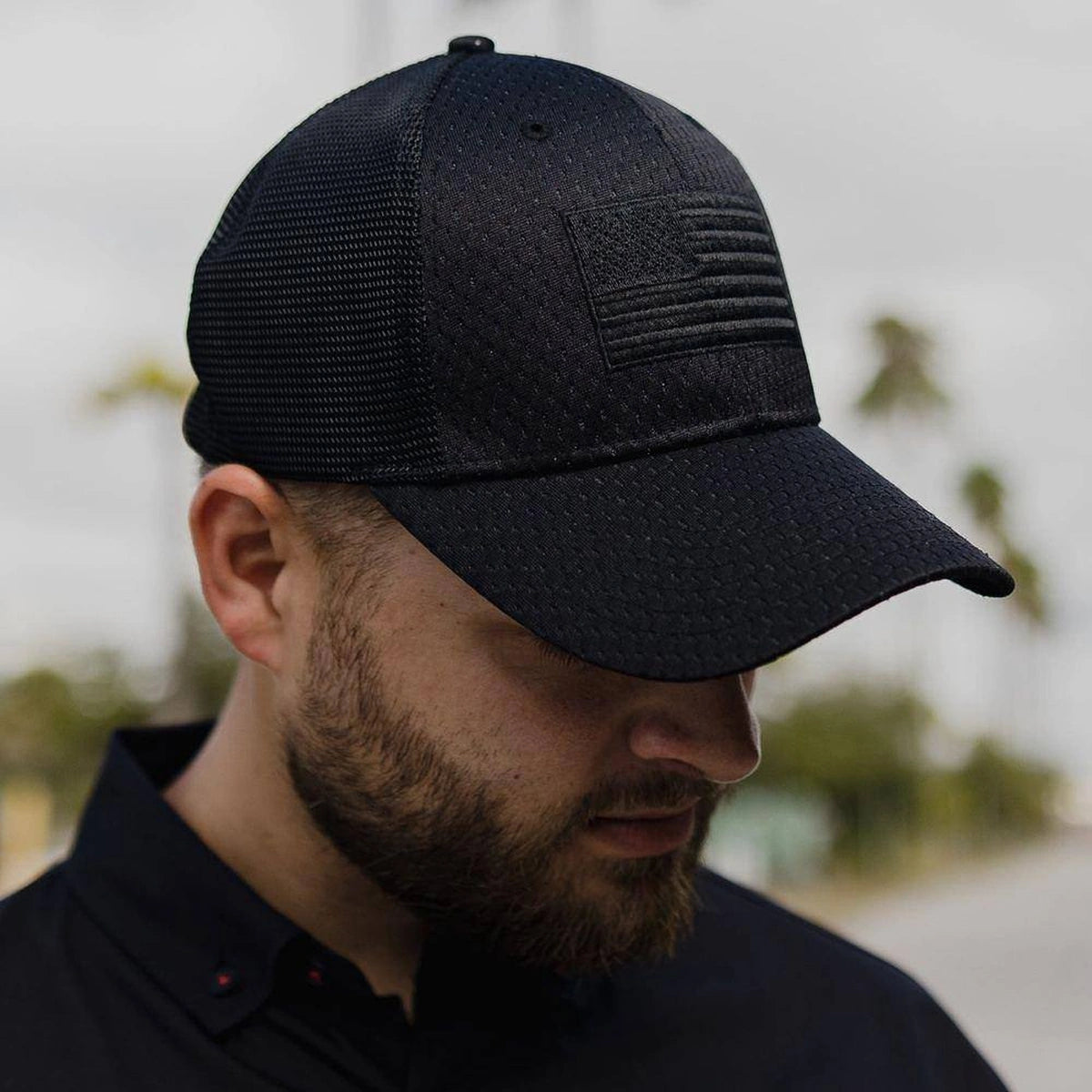 Grunt Style | Blackout Flag Stretch Fit Hat - Black
