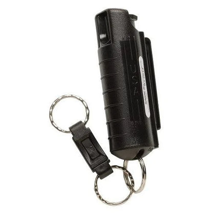 SABRE Pepper Spray with Quick Release Keychain, Black Color, 1 Ct, 0.21 lb,  1 in x 1 in x 3.6 in 