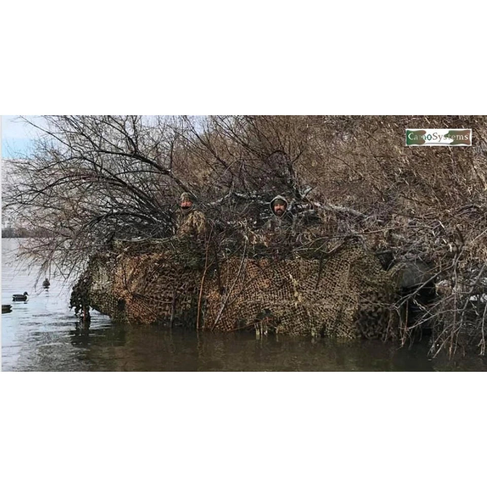 Camo Unlimted | 5'x13' Military (Mesh Netting Attached) Boat Blind Cover