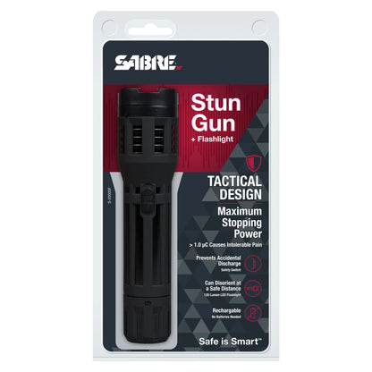 Sabre | 2-in-1 Stun Gun with LED Flashlight - 1.820 Microcoulombs (MC) Charge