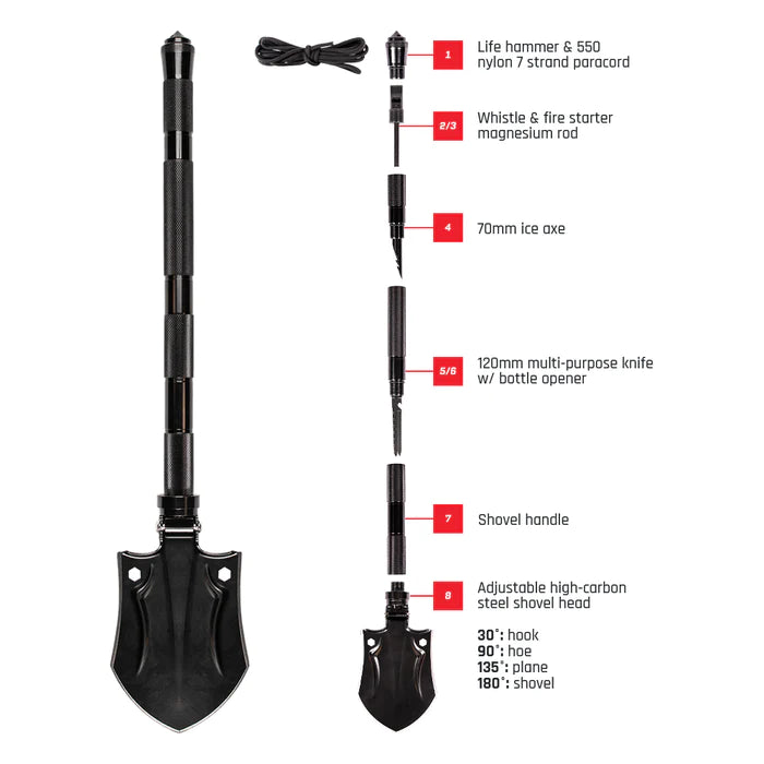 Fox | 8-in-1 Survival Shovel Kit