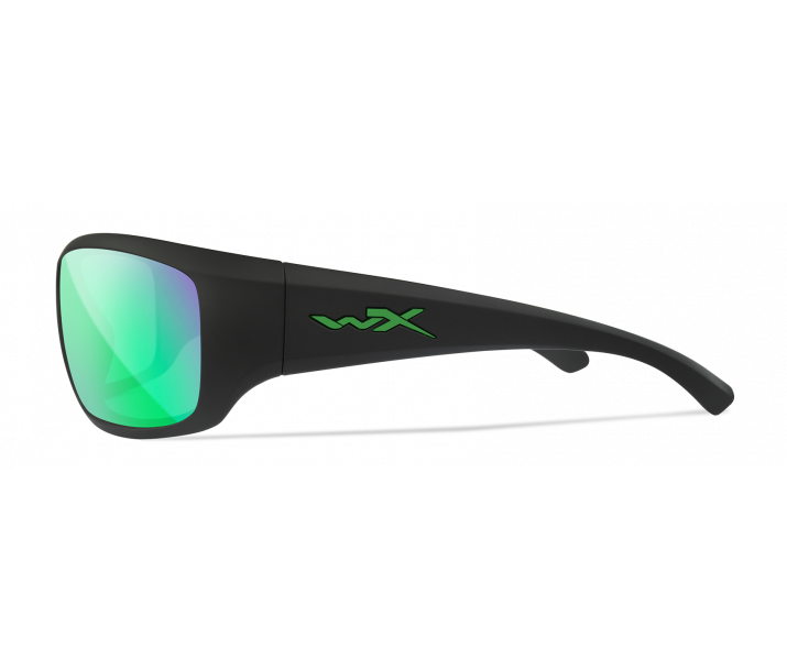 Wiley X Omega Polarized Green Mirror Black Sunglasses — Image 2