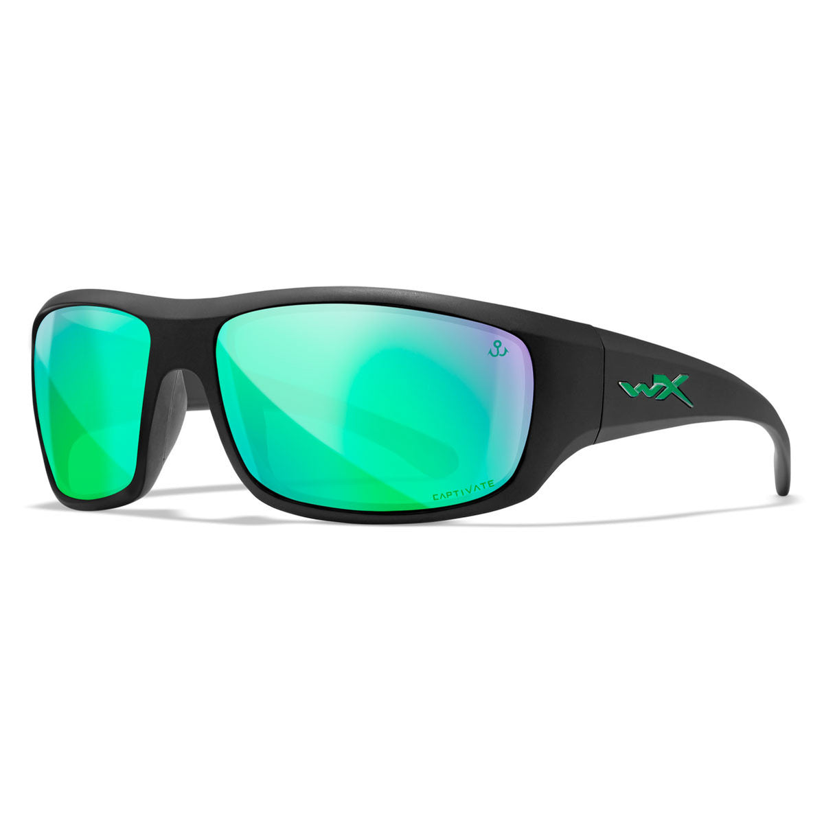 Wiley X Omega Polarized Green Mirror Black Sunglasses — Image 3