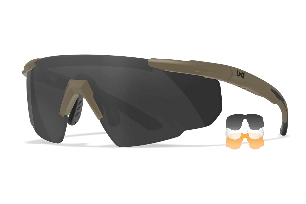 Wiley X Saber Advanced Three-Lens Tan Eyewear Kit